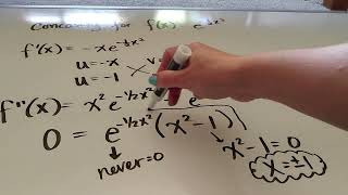 Relative Extrema, Concavity, Inflection Points for e^-.5x^2