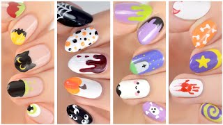 Cute Nail Art 2021 👻 Easy Halloween Nail Design Compilation Using Only A Toothpick!