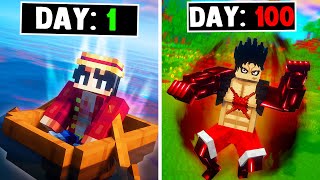 100 Days As LUFFY In Minecraft ONE PIECE