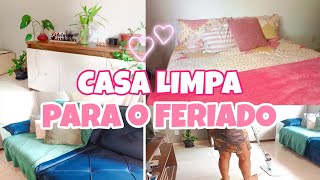 FAXINA RAPIDA PARA O FERIADO 🧹 ORGANIZAÇÃO COMPLETA DA SALA E QUARTO | rotina de dona de casa 🏡