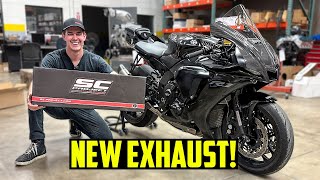 Yamaha R1 SC Project Exhaust Install - INSANE Sound