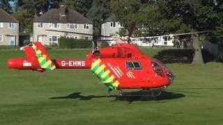 Air Ambulance Helicopter landing on my front lawn