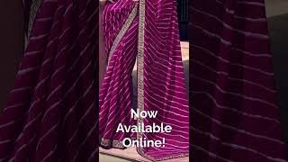 Purple & White Leheriya Printed Embroidered Georgette Leheriya Saree #viralvideo #trending #viral