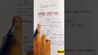 CHEMISTRY NEET SHORTS #basic_concept_of_chemistry #average_ATOMIC_MASS #neet2022