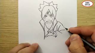 VERY EASY, how to draw boruto , manga from japan / quick sketch boruto