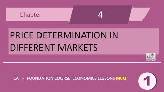 Price Determination in Different Markets MCQ  01