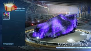 GOLDEN GIFT SHOWCASE AND OPENING NEW GOLDEN GIFT | ROCKET LEAGUE CHRISTMAS UPDATE