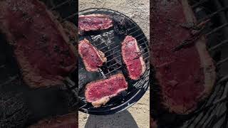 Cooking picanha over charcoal