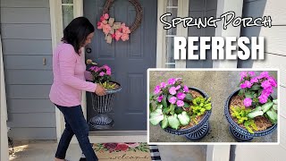 Spring Porch Refresh | Small Porch Makeover for Spring #prettyporch24