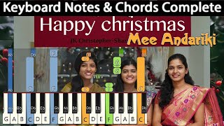 Mee Andariki Keyboard Notes | Telugu Christmas Songs | Christopher | Sharon sisters | JK. P. Kumar