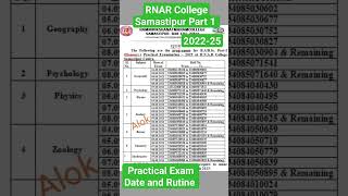 RNAR College Samastipur BA/Bsc part 1 Practical Exam Date and Rutine Notice @cyber_point114