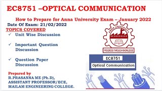 Anna University Offline Exams - EC8751 - Optical Communication