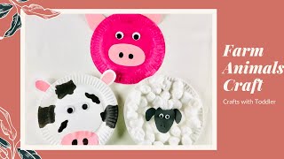 Paper plate Farm Animals Crafts for kids🐮🐷 | Paper plate Cow🐄, Pig🐖, Sheep🐏 crafts for kids