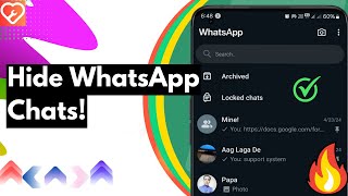 How to Hide Locked Chats in WhatsApp (easy) | Hide Lock chat folder on whatsapp