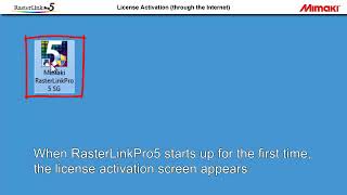 Mimaki RasterLinkPro5 License Activation through the Internet