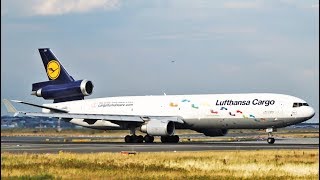 Colorful Lufthansa MD-11F "Cargo Human Care" Takeoff from Frankfurt am Main Airport