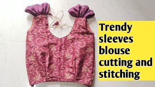 New 1Tucks Designer blouse cutting and stitching || Ruffle sleeves blouse