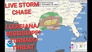 🔴LIVE - TORNADO Threat - Louisiana/Mississippi - Live Storm Chaser