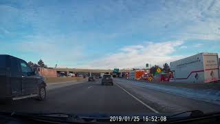 Semi flipped over - Dashcam