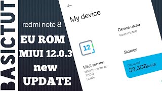 how to install Miui12 EU rom 12.0.3 update on redmi note 8 | EU rom MIUI 12.0.3