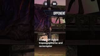 Omega 09 vs tropeogopterus and carnoraptor defeat in boss events (Jurassic World the game)