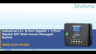 WGS-5225-8T2SV  Industrial 8-port Wall-mount Managed Switch with LCD Touch Screen