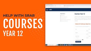 Help With SRAR: Part 4, Courses Year 12