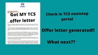 TCS offer letter || Accept it || Choose preference || location and stream