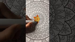 PART 1 Yellow and orange flower mandala #fyp #art #satisfying #mandalaflower #shorts  #viralvideo