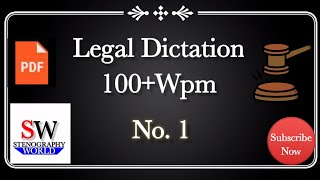 Shorthand legal Dictation 100 wpm in English || Legal Dictation no.1 || Shorthand Legal