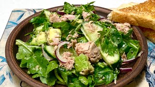 Avocado and Tuna Salad Recipe! Light Lemon Dressing | Delicious and Healthy