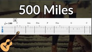 500 Miles - Guitar Solo Tab Easy