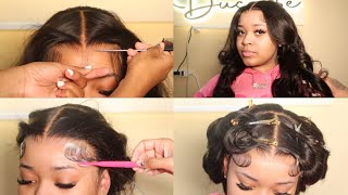 Detailed Pre-Cut & Pre-Bleached Knots Closure Wig Install Ft Julia Hair