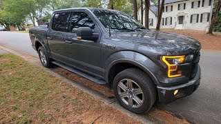 Grey Metallic 2016 Ford F150 2wd exterior view walk-around pre-purchase inspection video #karcheckz