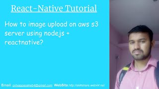 How to image upload on aws s3 server using nodejs + reactnative?