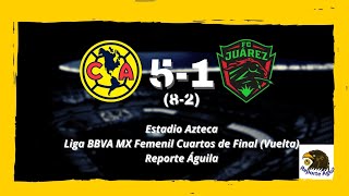 AméricaF🦅5️⃣-1️⃣🐴JuárezF l Cuartos de Final Vuelta l🏆LigaMX Femenil Clausura2023 l👾 Reporte Águila🦅