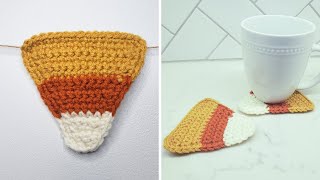 Crochet Candy Corn Coasters / Garland (Halloween Crochet Pattern)