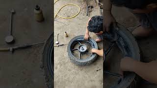 Bike Rear Wheel Tube Repairing Part 2 #trendingreels #shorts 🎡🚲🎡🚲🎡🚲