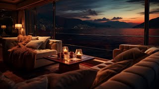 Cozy Cabin Cruise -- Soothing sounds, Ocean waves, Evening ambience - Sleep, Study, ASMR, Relaxation