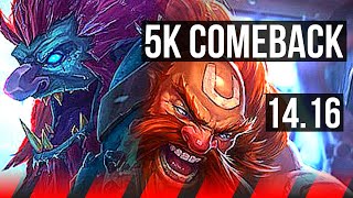 TRUNDLE vs GRAGAS (TOP) | 5k comeback | NA Master | 14.16