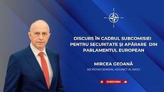 Discurs în cadrul Subcomisiei pentru securitate și apărare din Parlamentul European