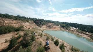 Motocross ride filmed by a drone