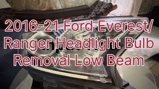 2016-21 Ford Ranger/Everest Headlight High Beam Bulb Removal @JTHomeDIY