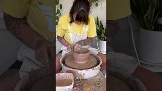 Throwing a bowl on the pottery wheel #pottery ceramics #clay #smallbusiness #relaxing #satisfying