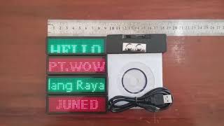 LED name badge / papan nama LED /running text nama