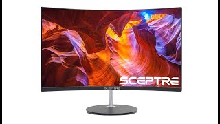 Sceptre 24" Curved LED Monitor Full HD 1080P HDMI VGA up to 75Hz Speakers