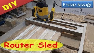 Freze ile ahşap tesviye yapma aparatı /Wood slab flattening / Ahşap düzleştirme