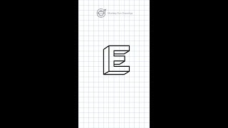 very easy how to draw 3D letter E  3D  E drawing