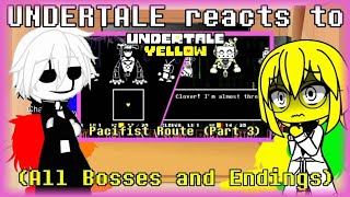 UNDERTALE reacts to UNDERTALE YELLOW Pacifist Route: All Bosses and Endings (Part 3: Steamworks)