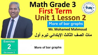 Math Grade 3 Unit 1 Lesson 2 More of bar graphs exercise ماث الصف الثالث الابتدائي شرح الدرس الثاني